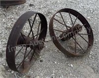 2 28in Wagon Wheels, Bent