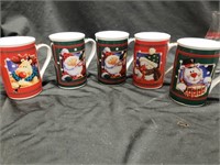 (5) CHRISTMAS & HOLIDAY THEMED COFFEE MUGS