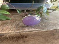 Beautiful purple stone 925 Silver Ring Size 6