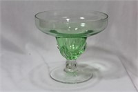A Green Glass Stem Compote