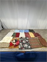 Assortment of higher end fabric with miscellaneous