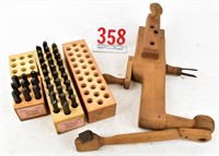 Set of number and letter stamps,  primitive