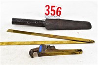3 misc tools, Lufkin ruler, blacksmith made