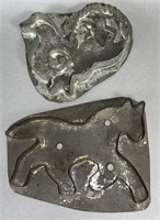 2 tin cookie cutters ca. 1880-1930; fine
