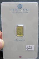 1 Gram Gold .9999 Royal Mint Britannia
