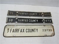 Fairfax Co. Tags 1967-68-70