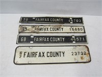Fairfax Co. Tags 1967-68-69-70