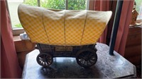 Vtg. Metal Covered Wagon Clock Lamp / Light. Lamp