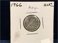 1966 Can Silver Ten Cent Piece  Unc