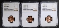 3 - 1968-S LINCOLN CENTS NGC MS66 RD