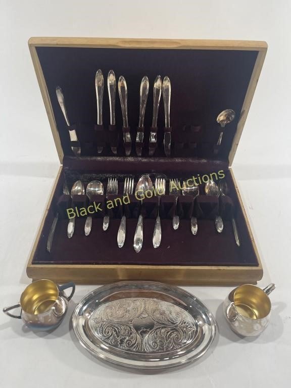 Silver Plated Flatware Set w/ Case