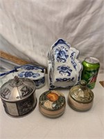 Mexican Pottery and Oriental Trinket Boxes