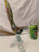 Murano Art Glass Rooster 13" tall