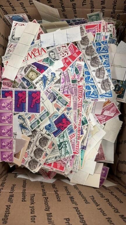 US Stamps Off Paper, 10,000+ in medium flat rate