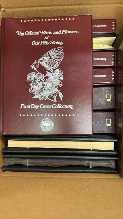 US Stamps Bankers Box of First Day Covers in album