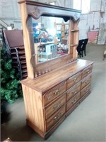 9 Drawer Dresser with Mirror Measures 64.5" x