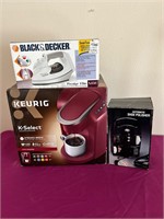Keurig Coffee Maker, Black & Decker Iron ++