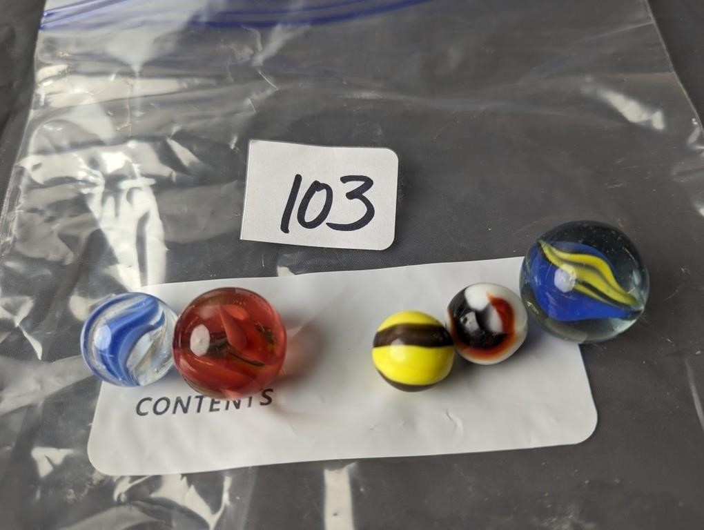 Lot of 5 Marbles