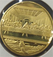 The last supper gold tone token