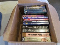 BOX OF DVDS AND VHS TAPES