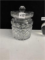 WATERFORD CRYSTAL BISCUIT BARREL 7.5" H