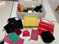 Assorted jewelry boxes and bags