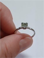 Marked Sterling Clear Stone Ring- 1.4g