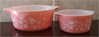 Vintage Pink Gooseberry Pyrex Dishes