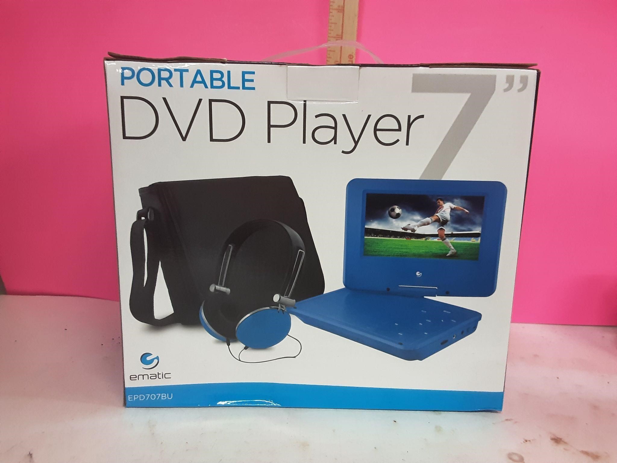 New Portable DVD Player w Accessories