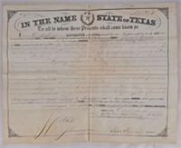 Texas Governor E.M. Pease Signed Land Grant