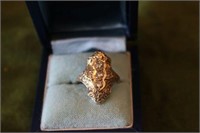 18K White Gold Diamond Filigree Ring w/5 Diamonds