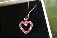 10K Gold Necklace w/Heart Pendant