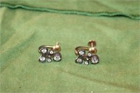 Set of 14K Gold Diamond Earrings
