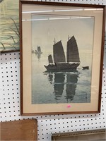 2 East Asian Boat Prints