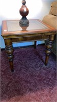 Wood & glass top end table 27’’ square