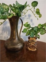 Lot Of Brass Pitcher And Frog