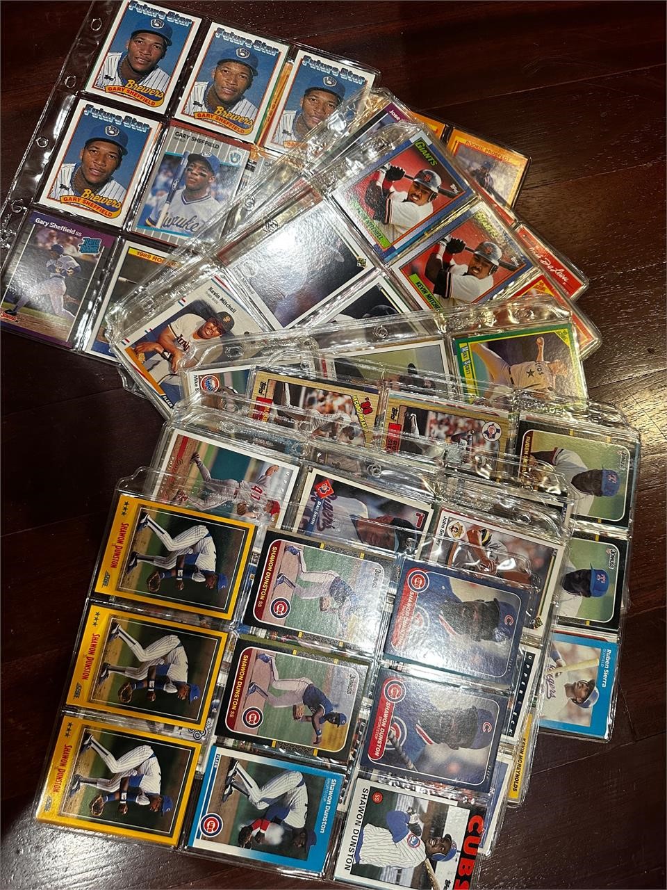 Sheets of baseball cards