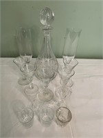 GLASS BARWARE - DECANTER, CORDIALS