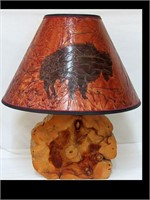 VERY NEAT WESTERN STYLE LAMP WITH BUFFALO SHADE