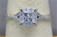 10K WHITE GOLD RING WITH 1/2 CTTW RBC AND