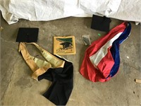 VINTAGE GRADUATE CAP AND SASHES - OLD ONES