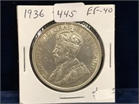 1936 Can Silver Dollar EF40