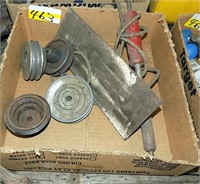 PULLEYS AND SOLDERING IRON, TROWEL