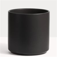10 inch Modern Ceramic Planter, Matte Black
