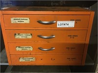 4 Drawer Steel Organizer Cabinet w/ Contents