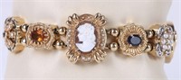 VINTAGE 14K YELLOW GOLD ORNATE SLIDE BRACELET