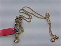 BLINGY BUNNY FINE RHINESTONE HOPPIN PENDANT ON