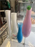 4 Art Glass Vases