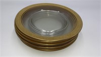 Gold Trimmed Clear Salad Dessert Plates