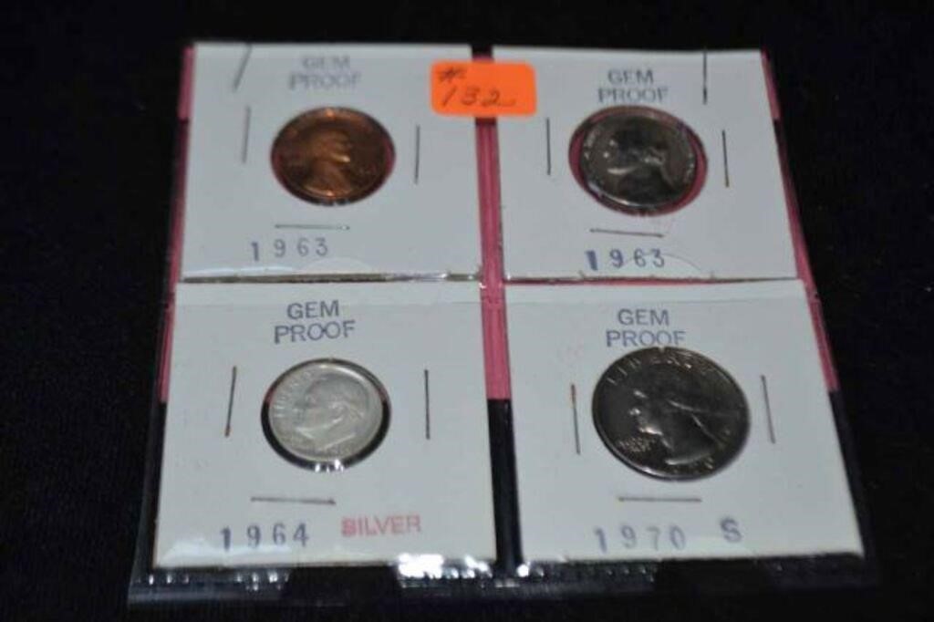 4 Proof Coins